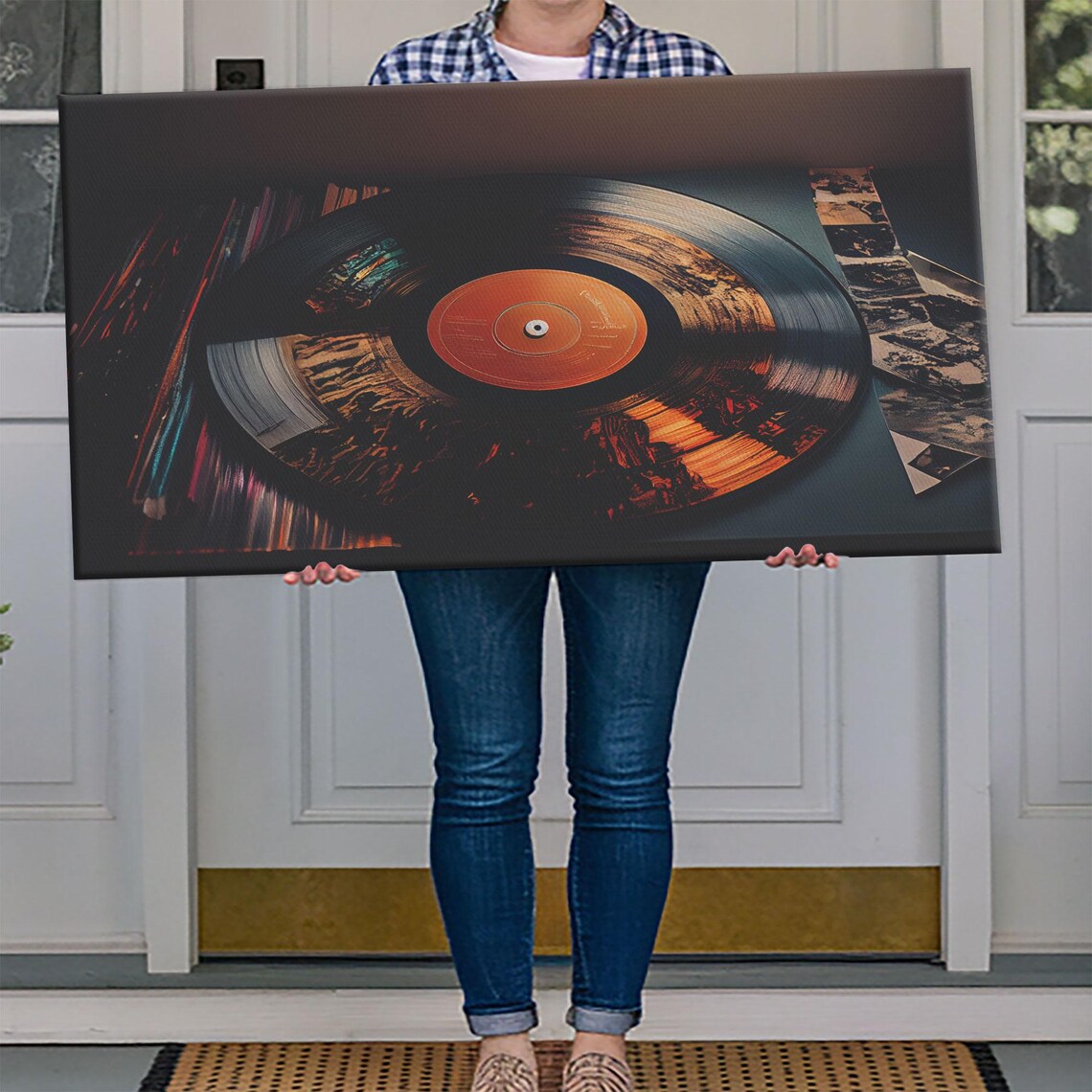 Vinyl Record Wall Art, Abstract Mountains - Image 4