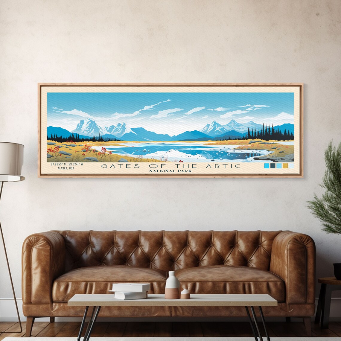 Gates Of The Arctic National Park Panoramic Alaska Travel Art National Park Print Minimalist Travel Art Midcentury Modern Style Landscape - Image 6
