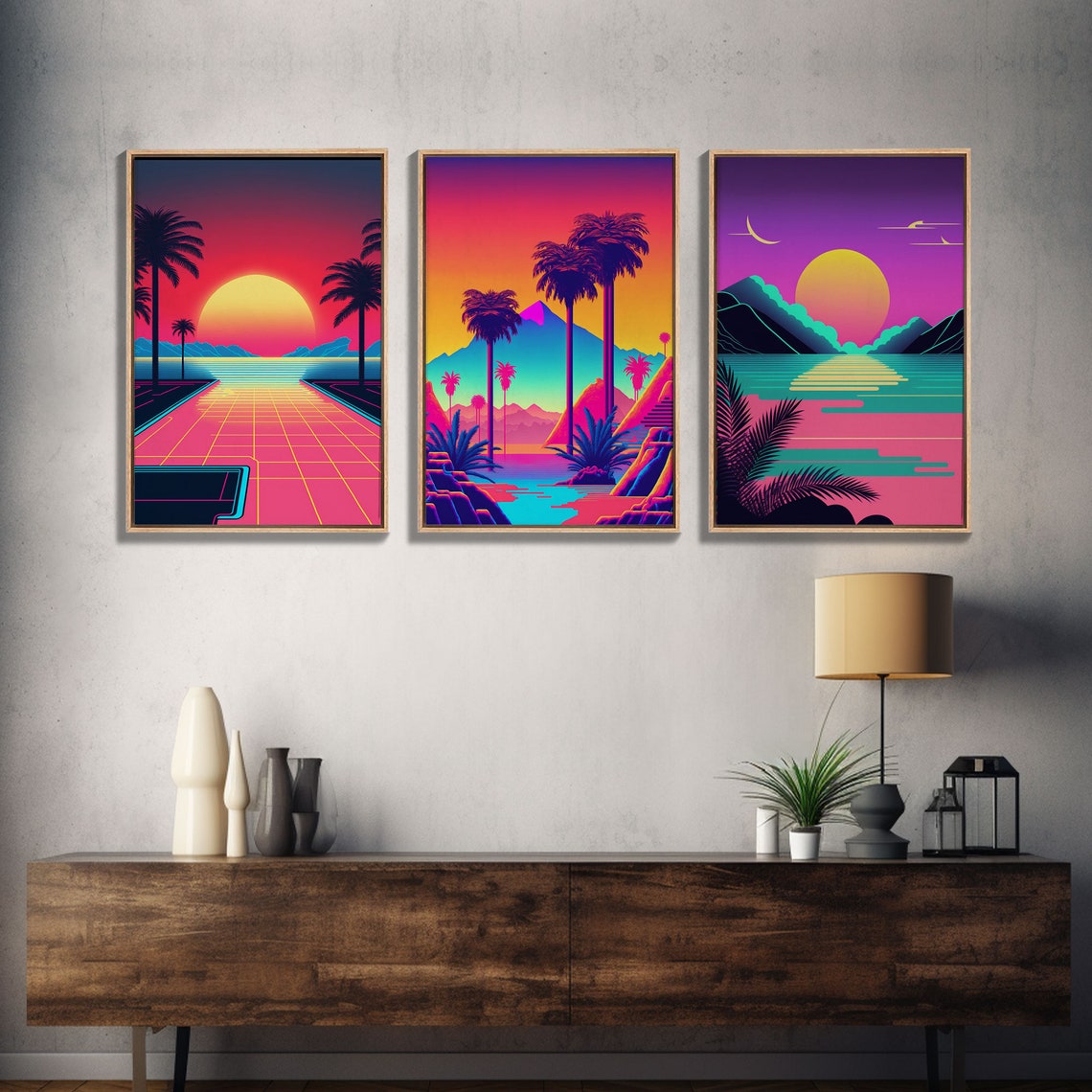 Retro 80s Style Synthwave Vaporwave Art - Image 5