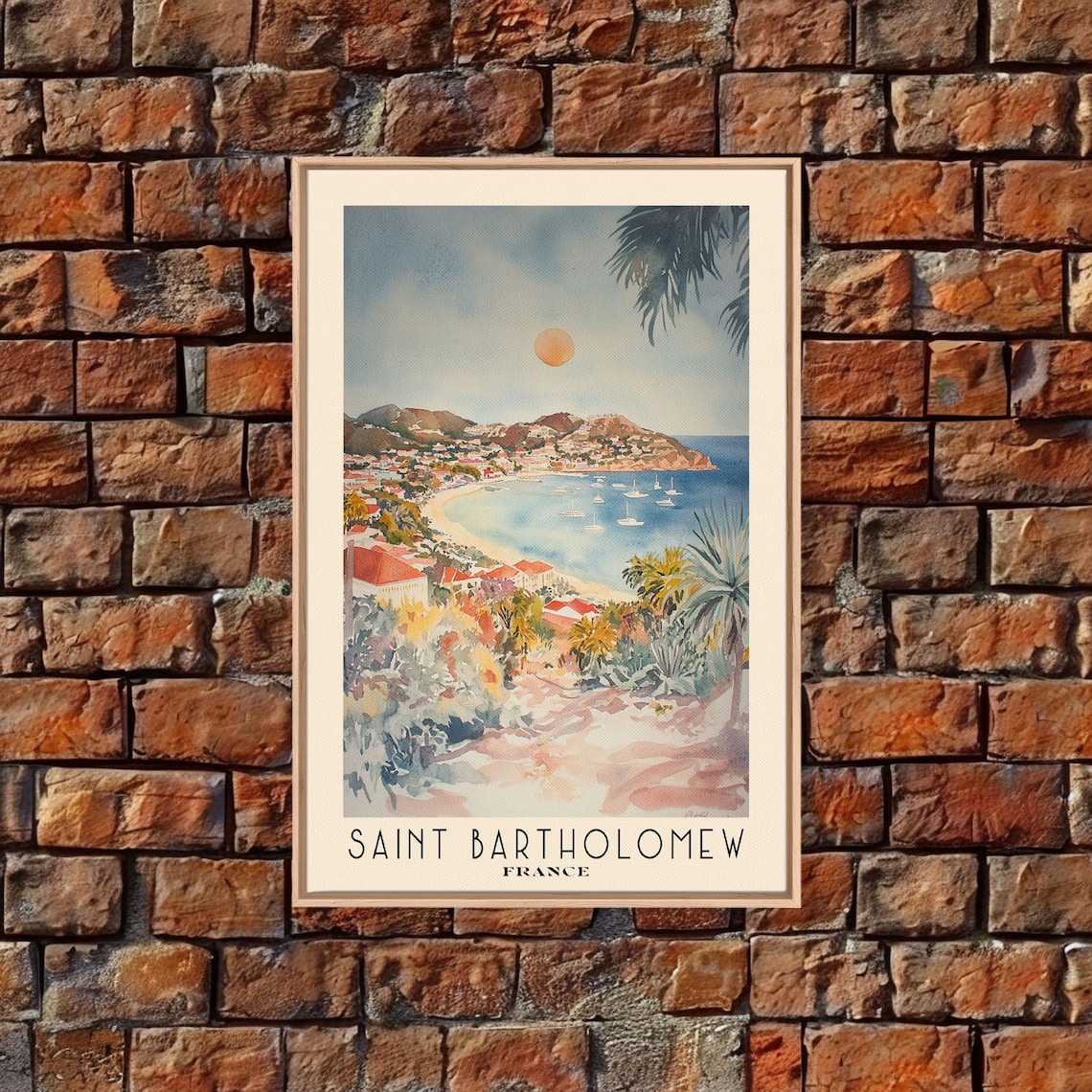 Saint Bartholomew France Harbor Town Sunset Sailboats Caribbean Bay Poster - Image 5