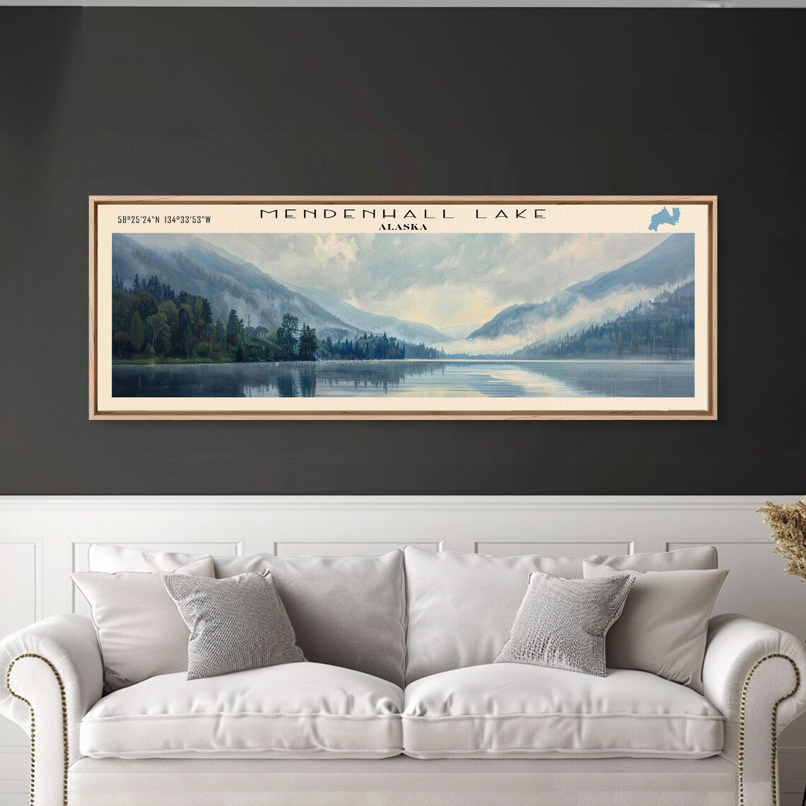 Mendenhall Lake Alaska Misty Mountain Fjords Mirror Water Lake Poster - Image 4