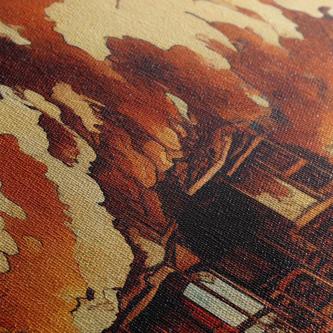 Wild West Art, Old West Saloon On Fire - Image 2
