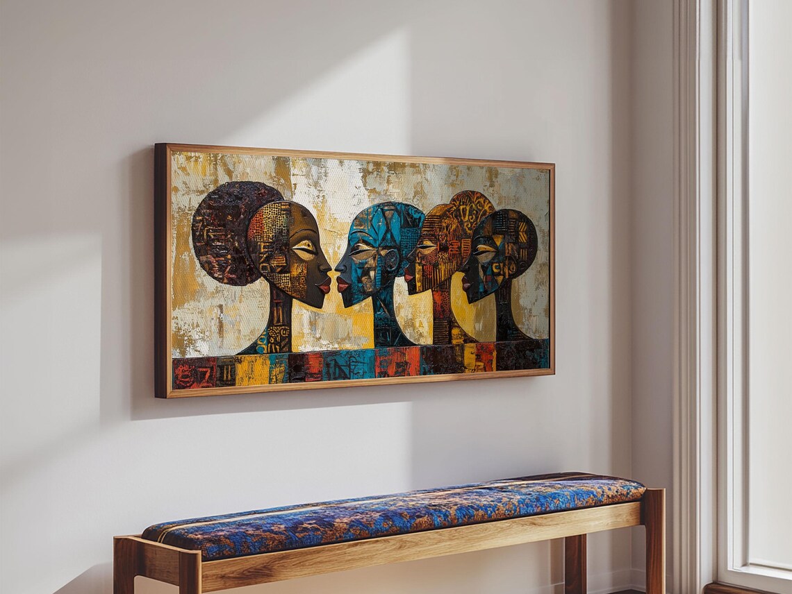 Afrocentric Geometric Art Print, African Wall Decor