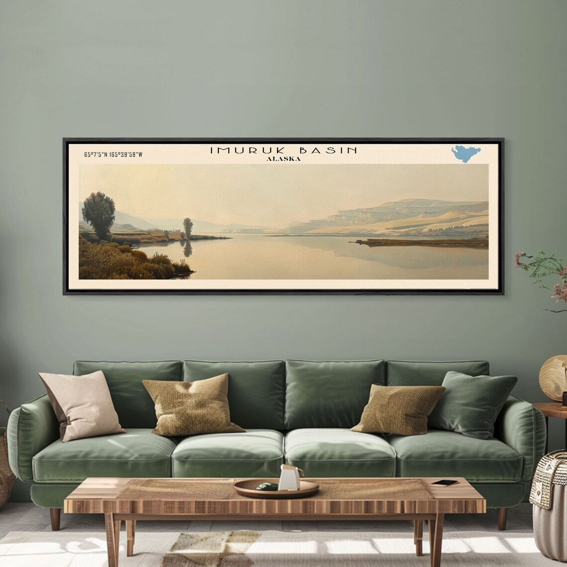 Imuruk Basin Alaska Hazy Minimalist Pale Water Vista Travel Poster - Image 5