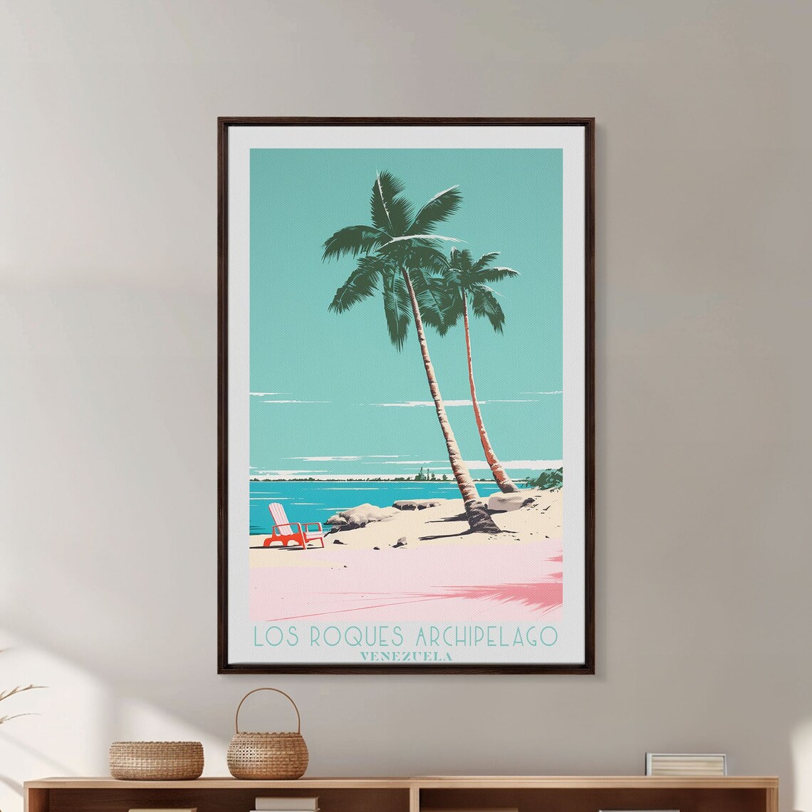 Los Roques Archipelago Venezuela Palm Beach Turquoise Sea Poster - Image 3