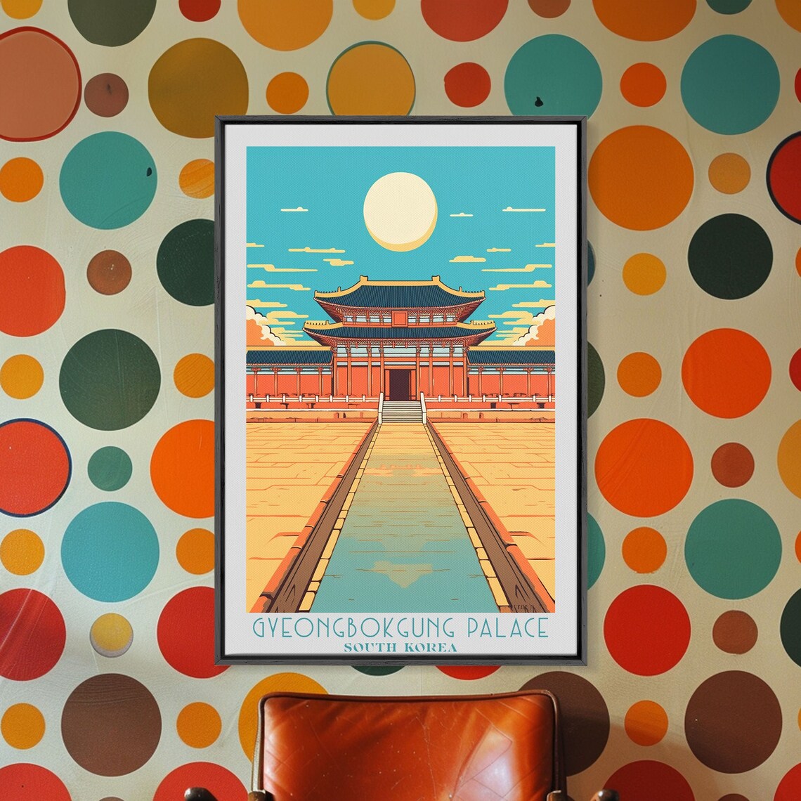 Gyeongbokgung Palace Seoul South Korea Moonlit Courtyard Travel Poster - Image 4