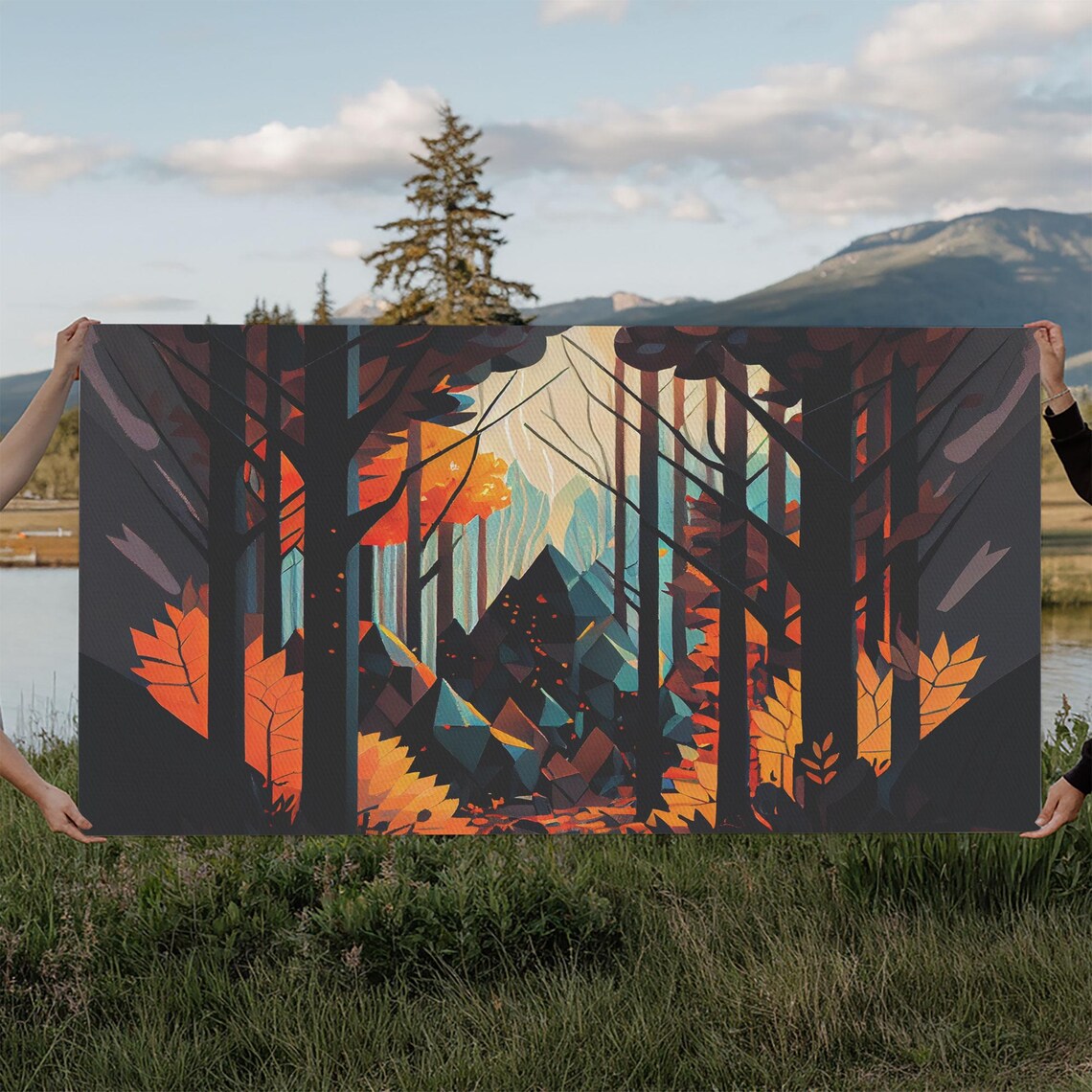 Forest Fire Seen Through A Kaleidoscope Art Print