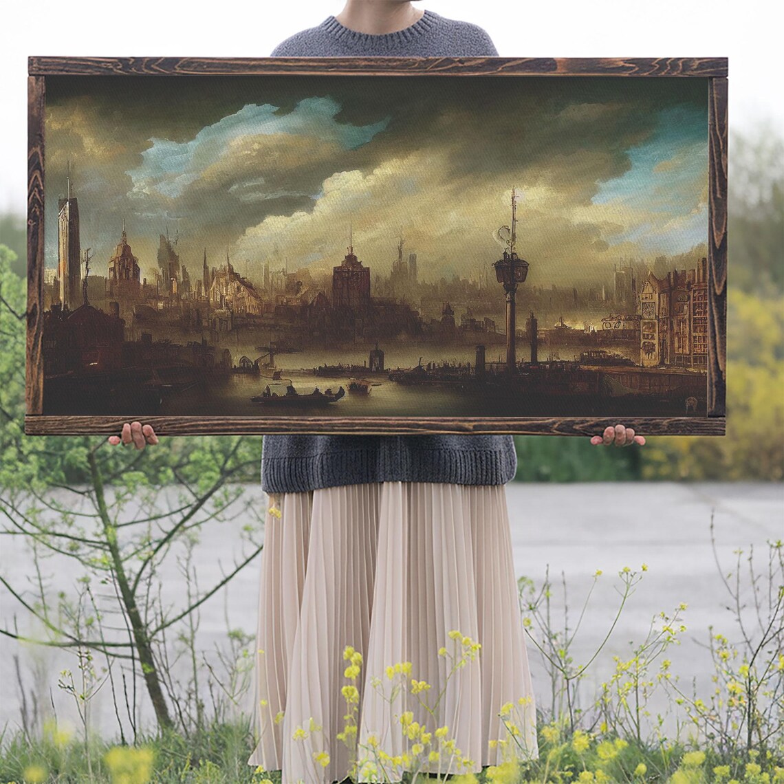Victorian Steampunk Cityscape, Concept Art Print - Image 2