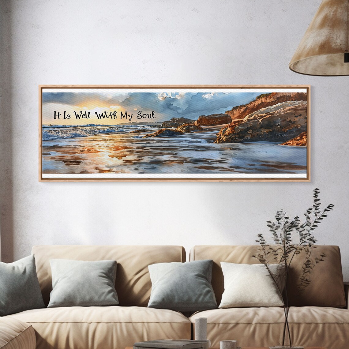 It Is Well With My Soul Beach Coastal Christian Art Print - Image 4