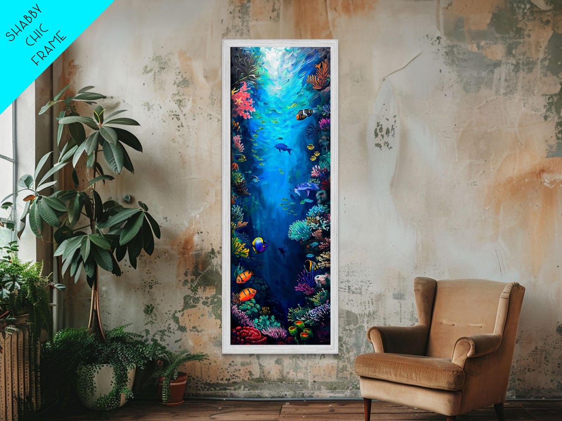 Coral Reef Ocean Life Tropical Fish Underwater Vertical Art Poster - Image 6