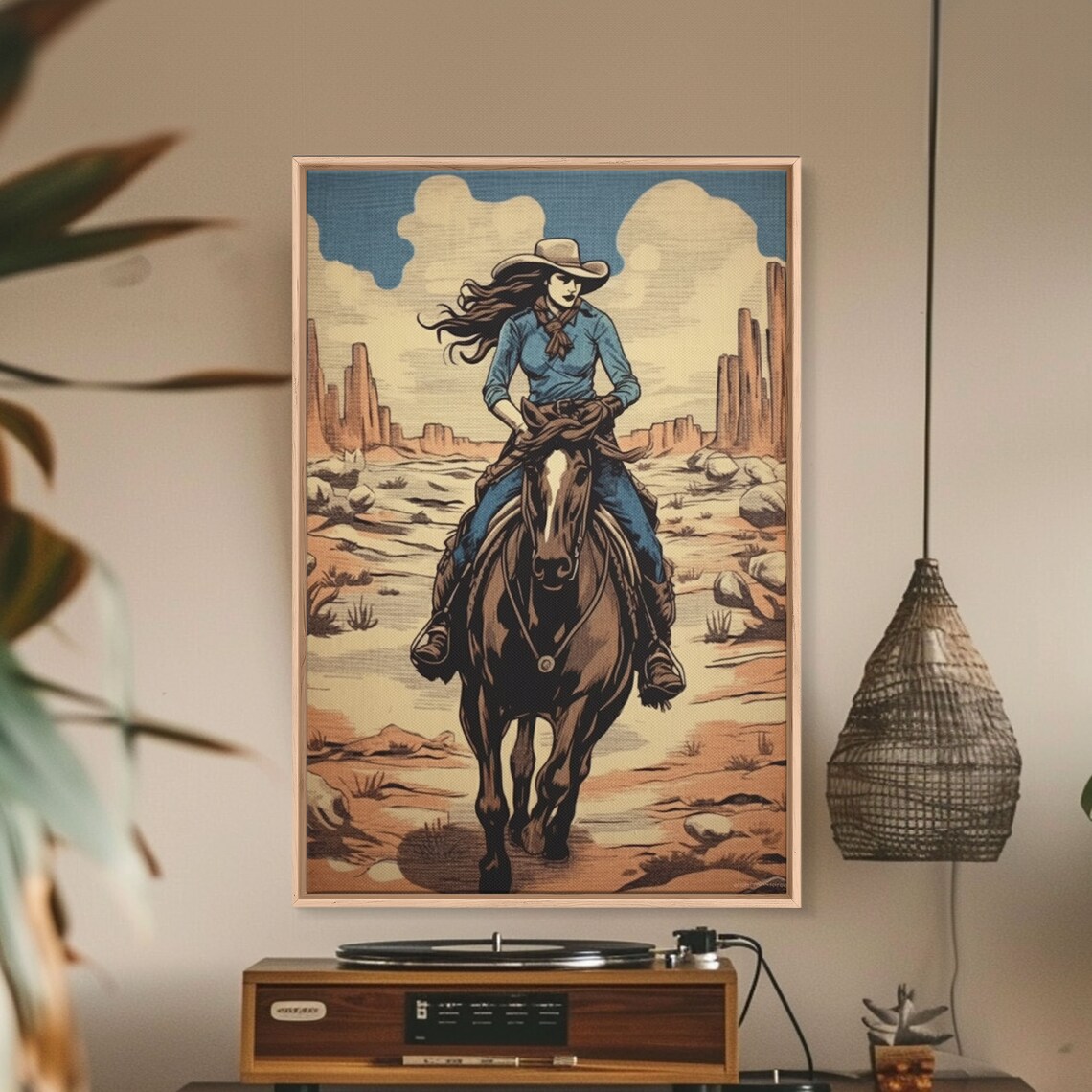 Western Cowgirl Vintage Mid-Century Art Print - Image 6