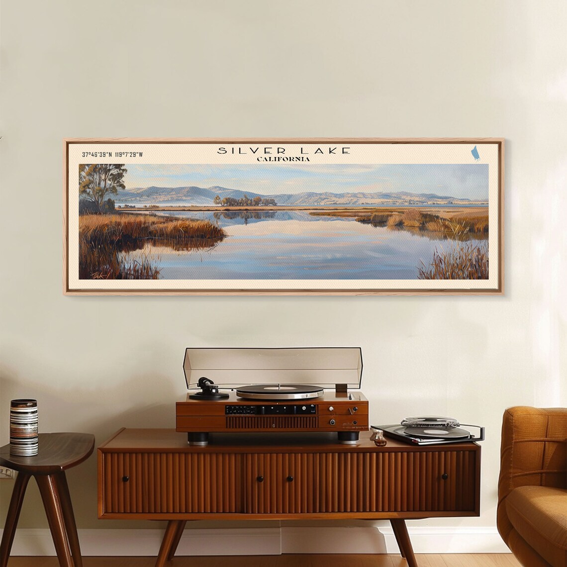 Silver Lake California Golden Reeds Mountain Reflections Travel Poster - Image 4
