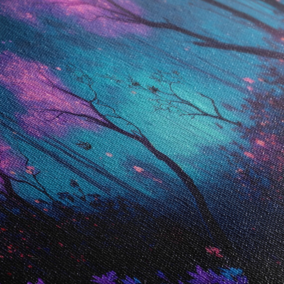 Fantasy Forest with Butterflies and Fireflies Art Print - Image 2