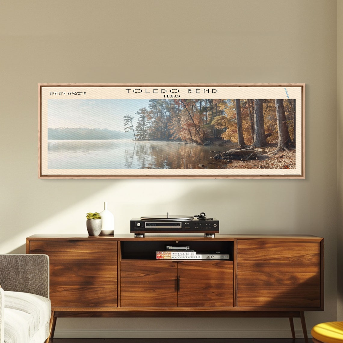 Toledo Bend Texas Panoramic Misty Morning Pines Reflection Poster - Image 6