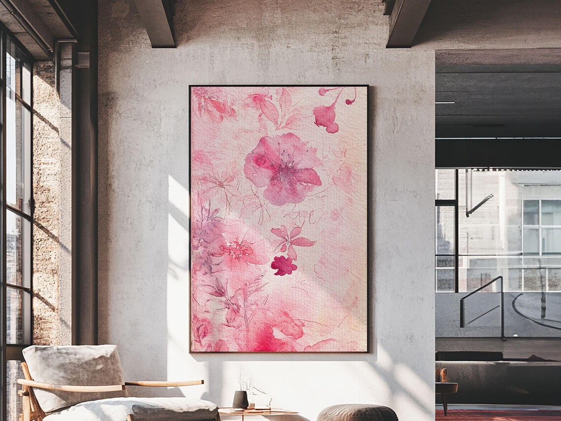 Pink Wildflower Watercolor Delicate Blossom Botanical Garden Poster - Image 6