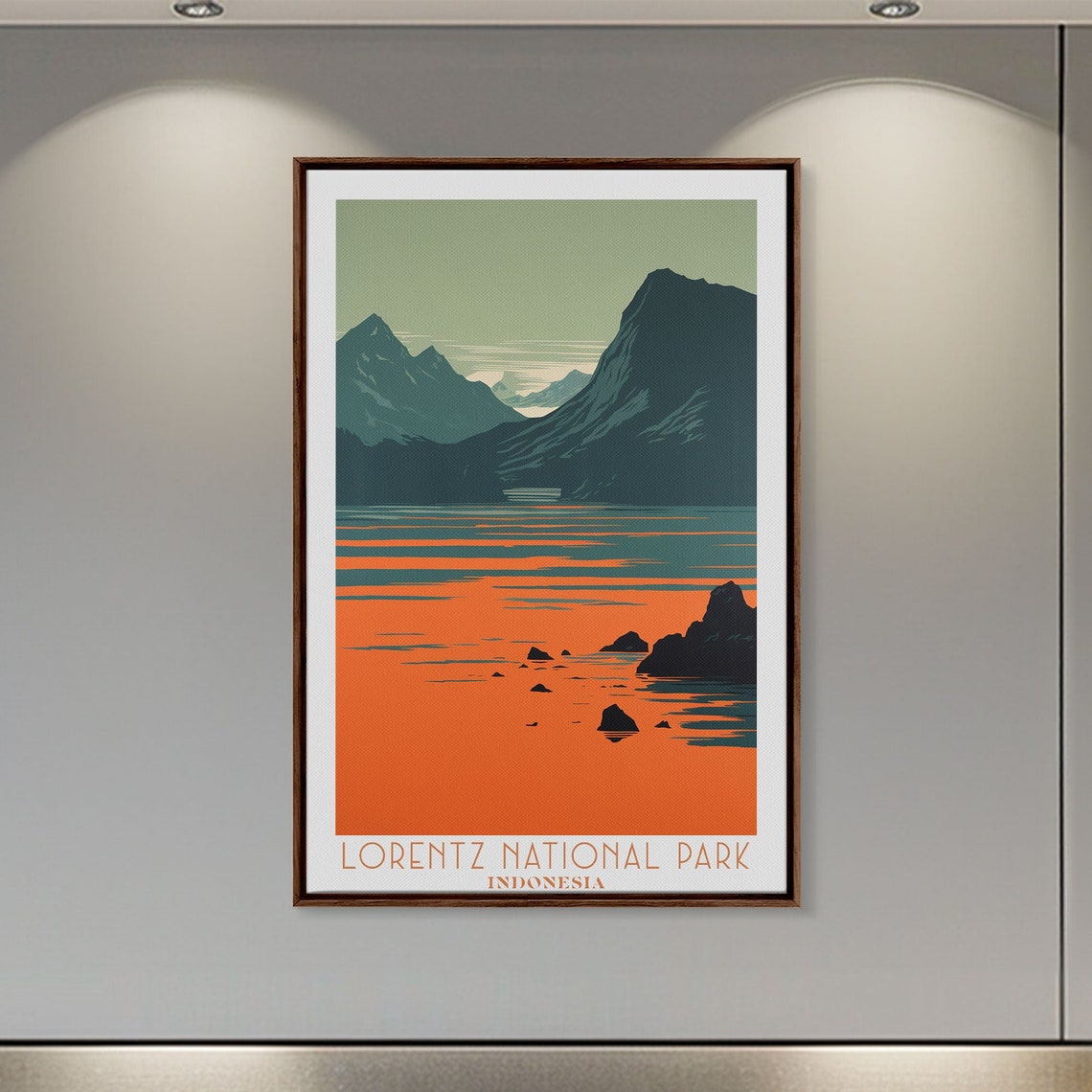 Lorentz National Park Indonesia Sunset Lake Mountains View Poster - Image 4