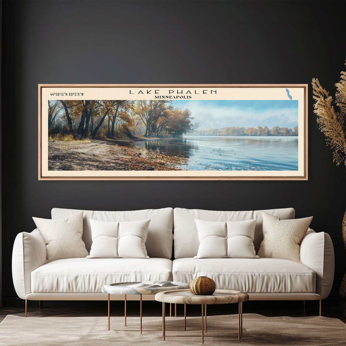 Lake Phalen Minneapolis Autumn Golden Shore Panoramic Travel Poster - Image 3
