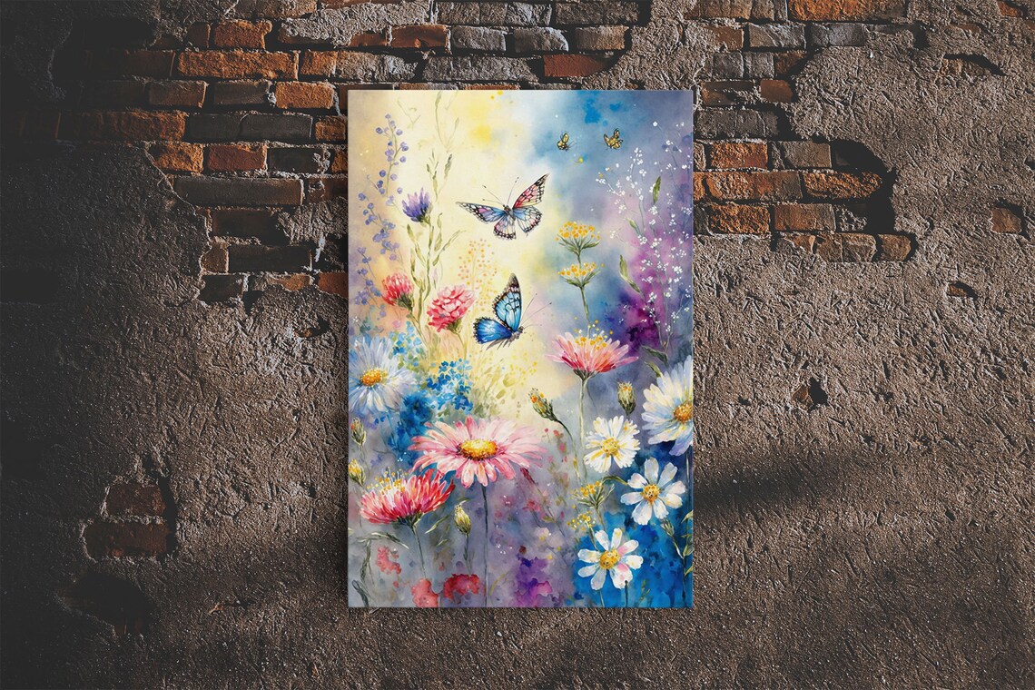 Butterfly Watercolor Art Print, Retro Floral Decor - Image 6