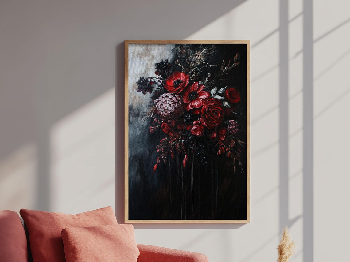 Blood Roses, Dark Academia Halloween Art Print - Image 4