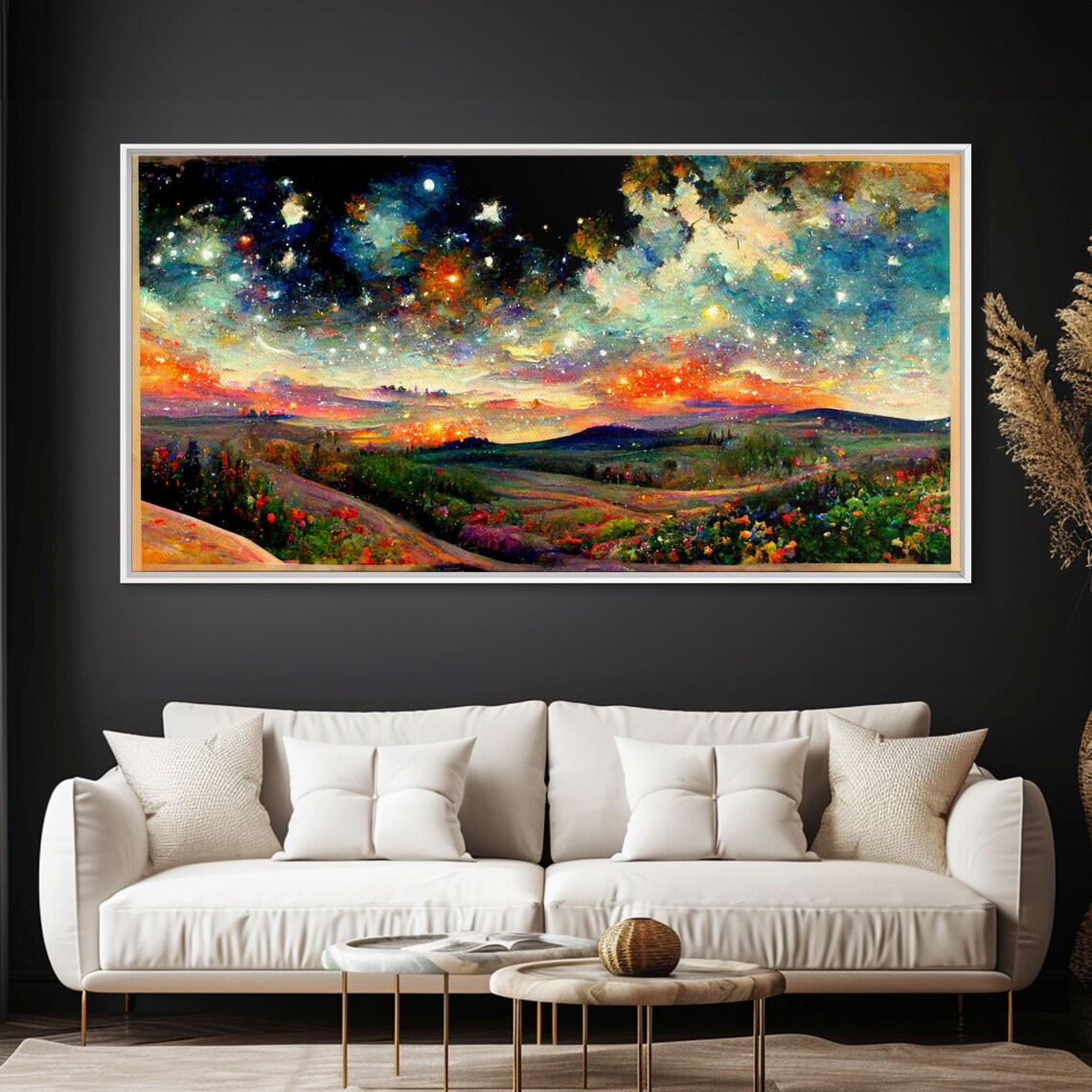 Van Gogh-Inspired Starry Night Art Print, Living Room - Image 3