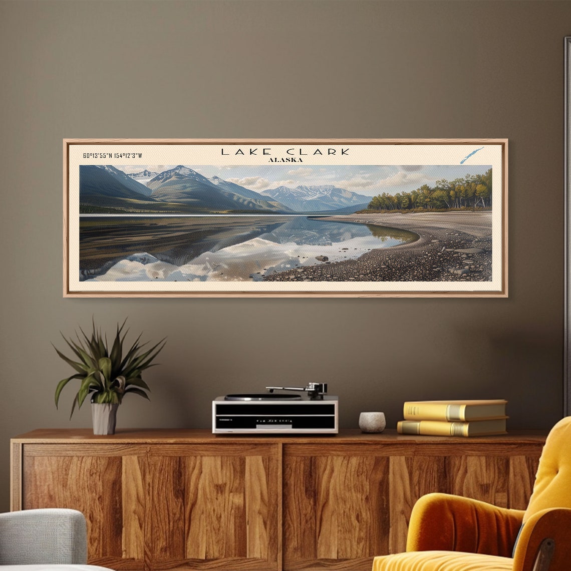 Lake Clark Alaska Snowcapped Mountain Reflection Travel Poster - Image 2