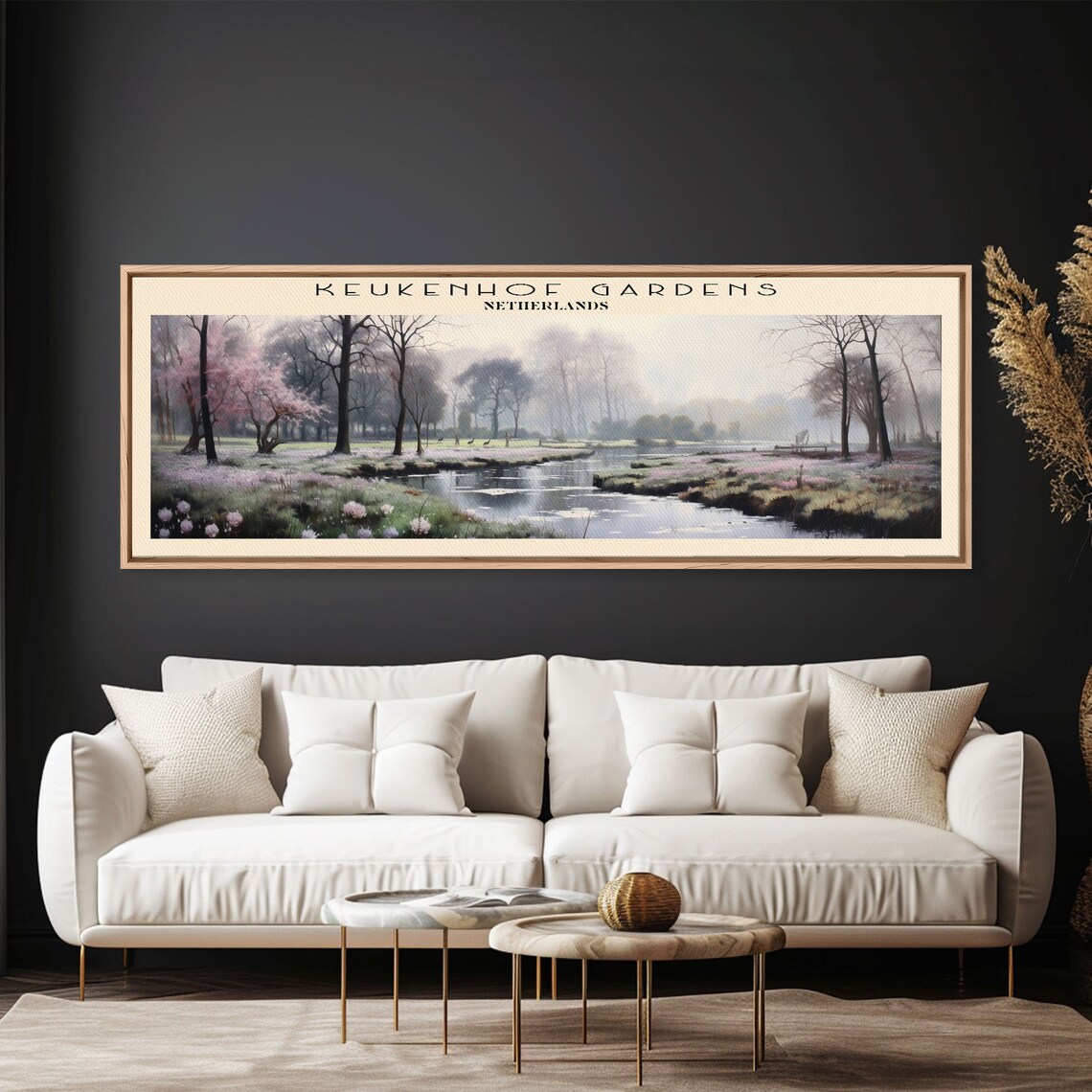 Keukenhof Gardens Netherlands Spring Blossom Pond Tulip Travel Poster - Image 2