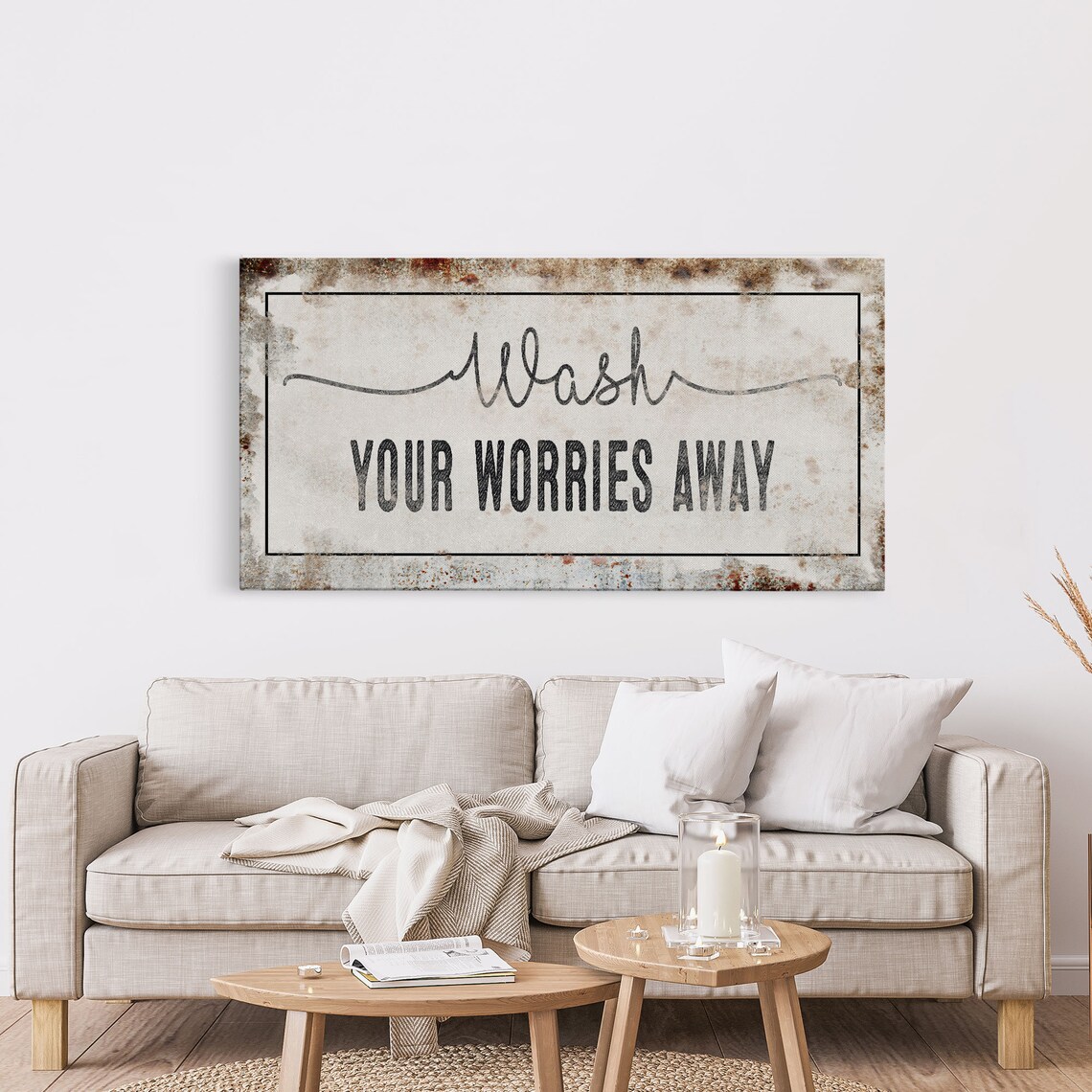 Wash Your Worries Away Bathroom Sign, Bath Wall Art Print - Image 5