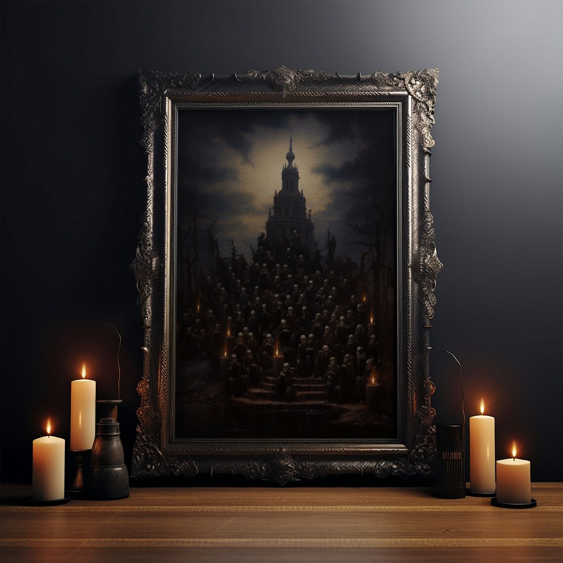 Dark Souls Gathering Night Church Well Of Souls Gothic Horror Poster - Image 3