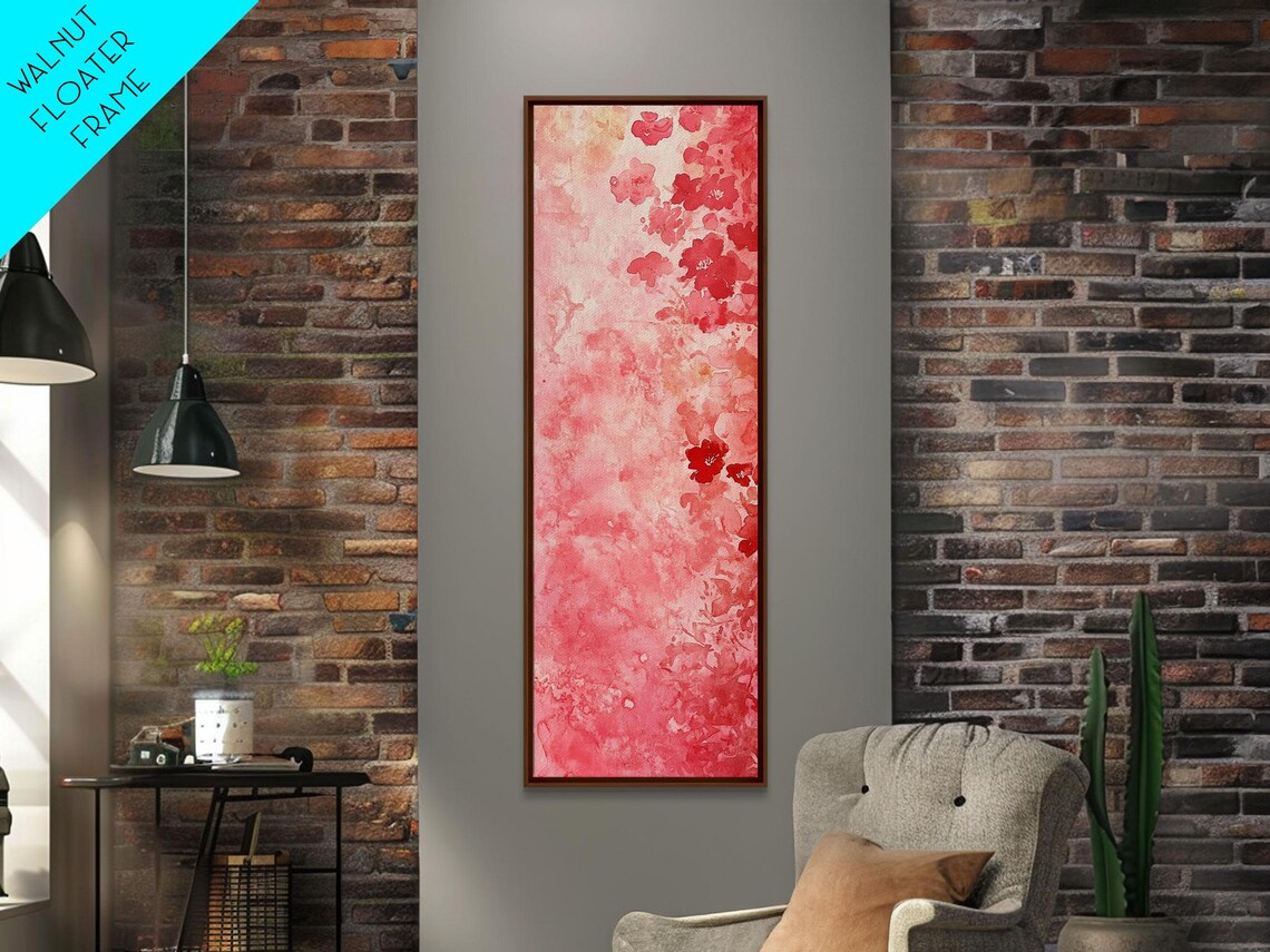Pink Abstract Floral Watercolor Wash Modern Minimalist Art Poster - Image 4