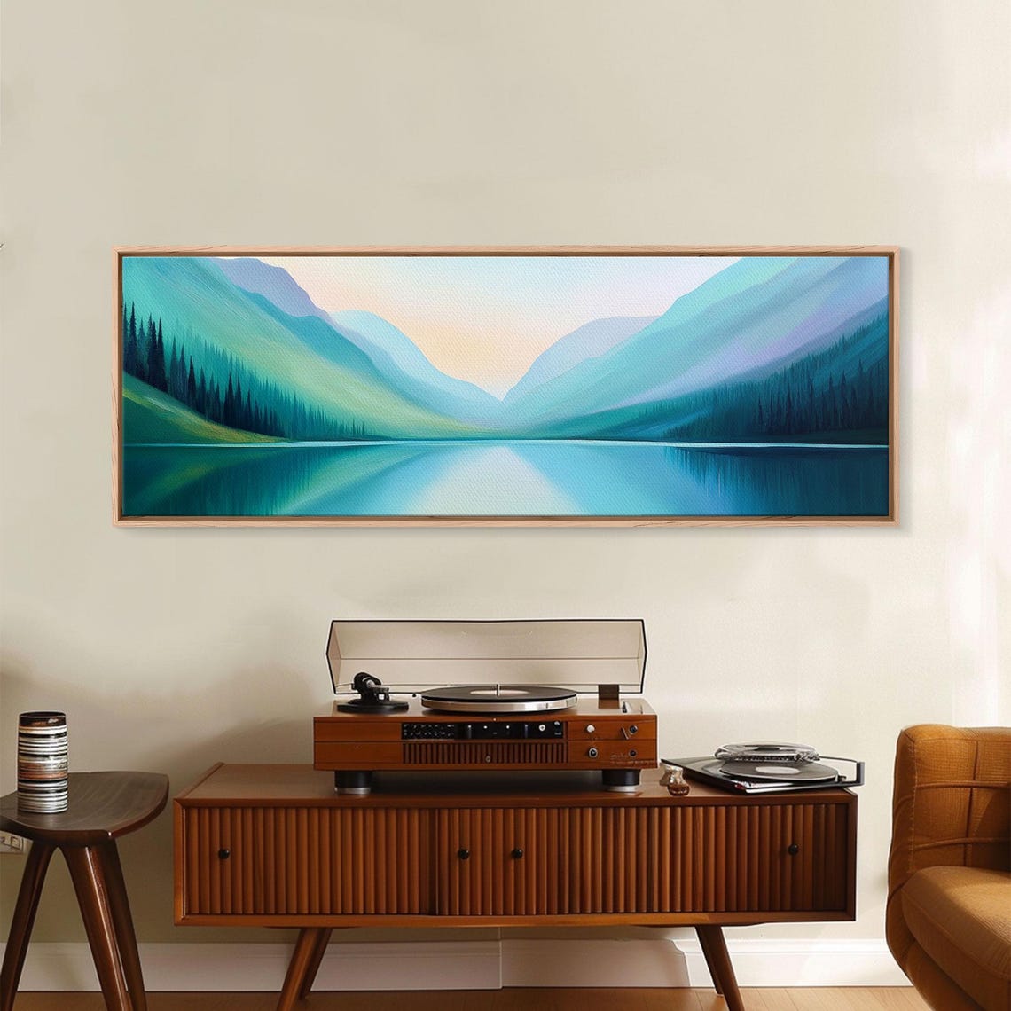 Emerald Green Mountain Lake Serene Reflection Panoramic Wall Poster - Image 6