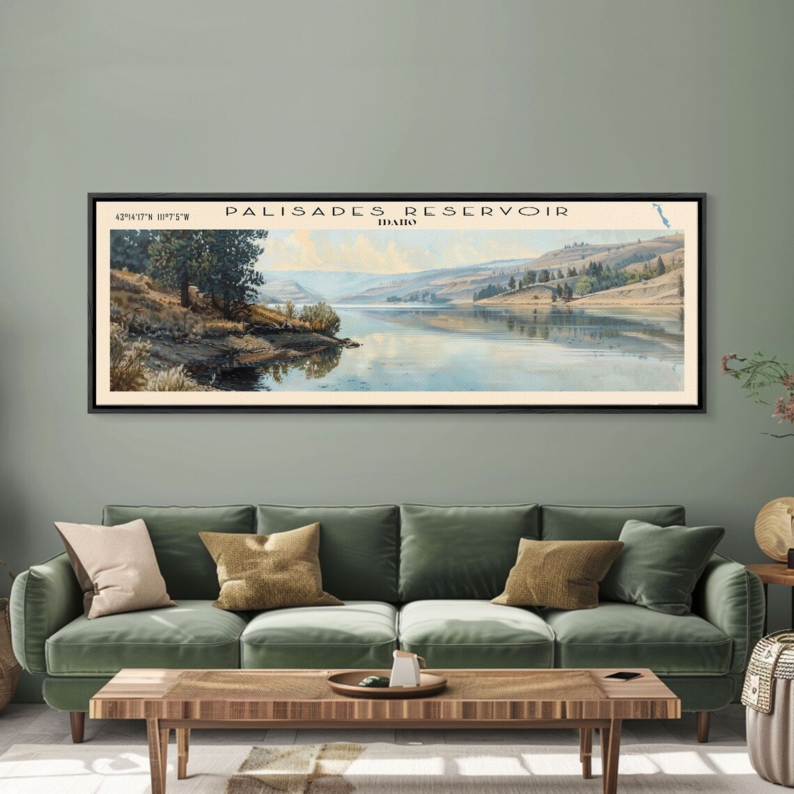 Palisades Reservoir Idaho Sunny Mirror Water Pine Point Lake Poster - Image 4