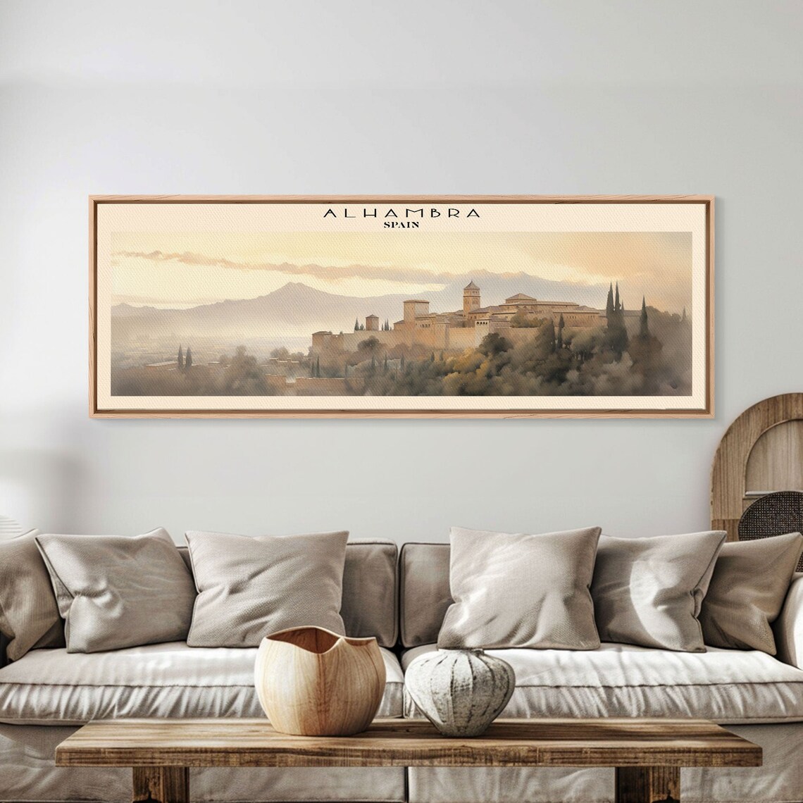 Alhambra Granada Spain Palace Hill Sunset Sierra Nevada Travel Poster - Image 3