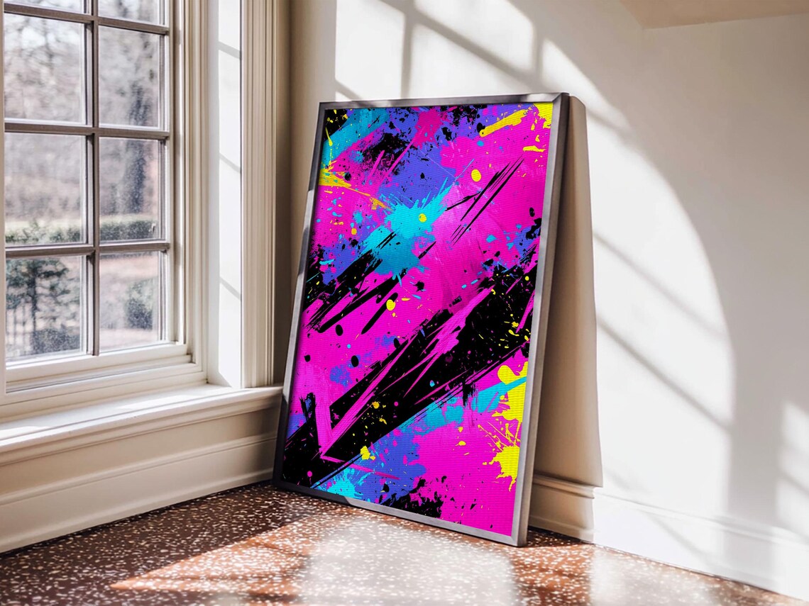 Graffiti Wall Art, Grunge Style Abstract Art - Image 3
