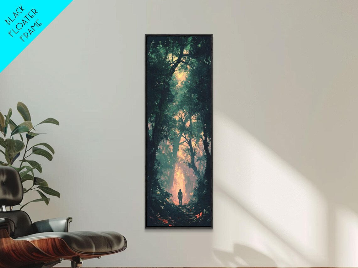 Forest At Dusk Painting, Rustic Christmas Art Print - Image 4