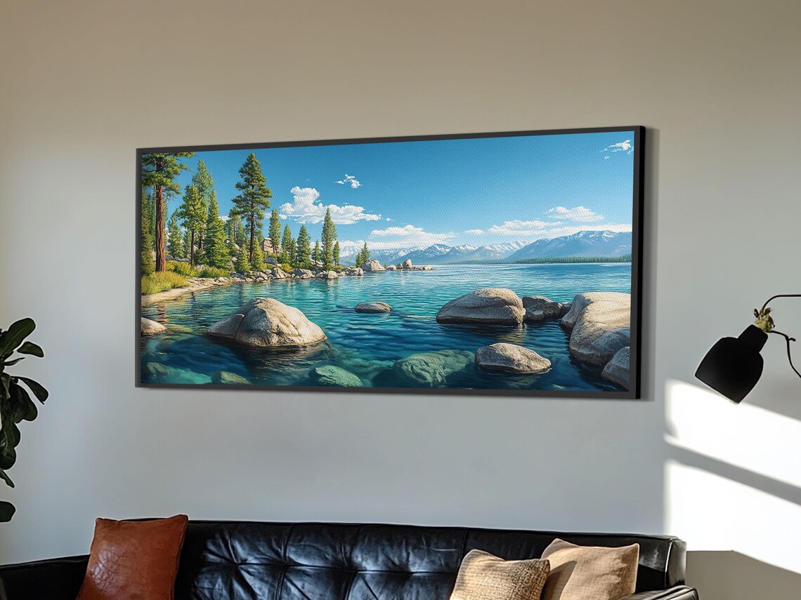 Lake Tahoe Rustic Landscape, Panoramic Art Print - Image 4