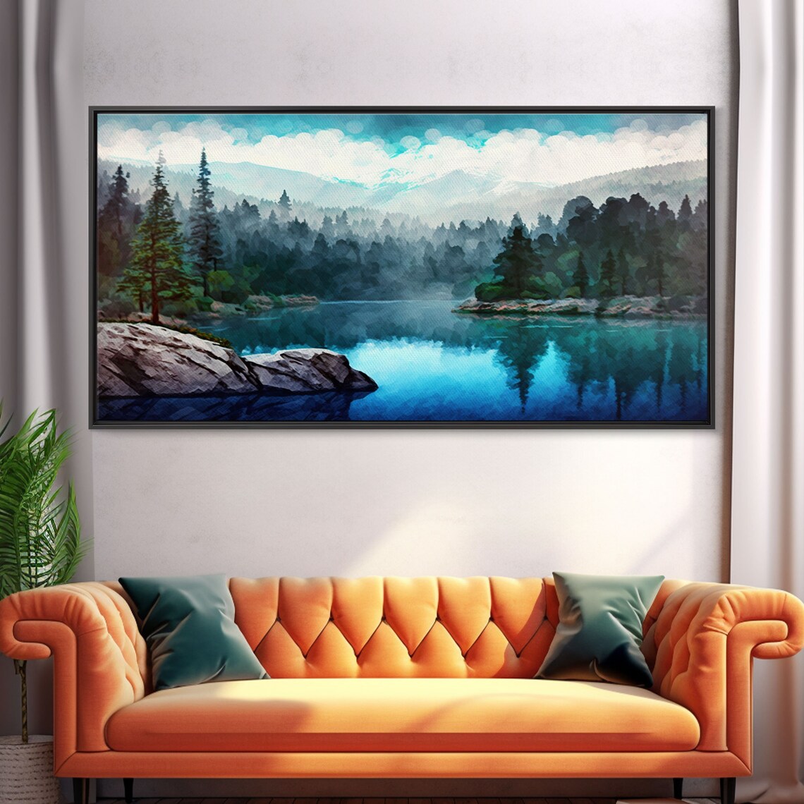 Blue Lake, Oregon Landscape Art Print, Guest Room - Image 5