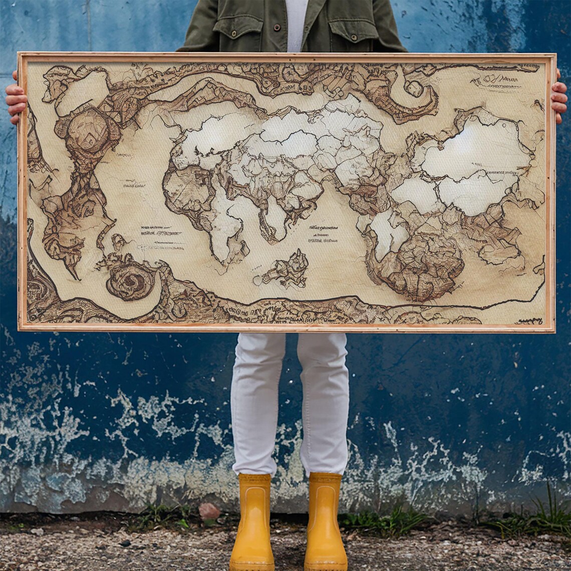 Abstract Fantasy World Map, Middle Earth Style - Image 6