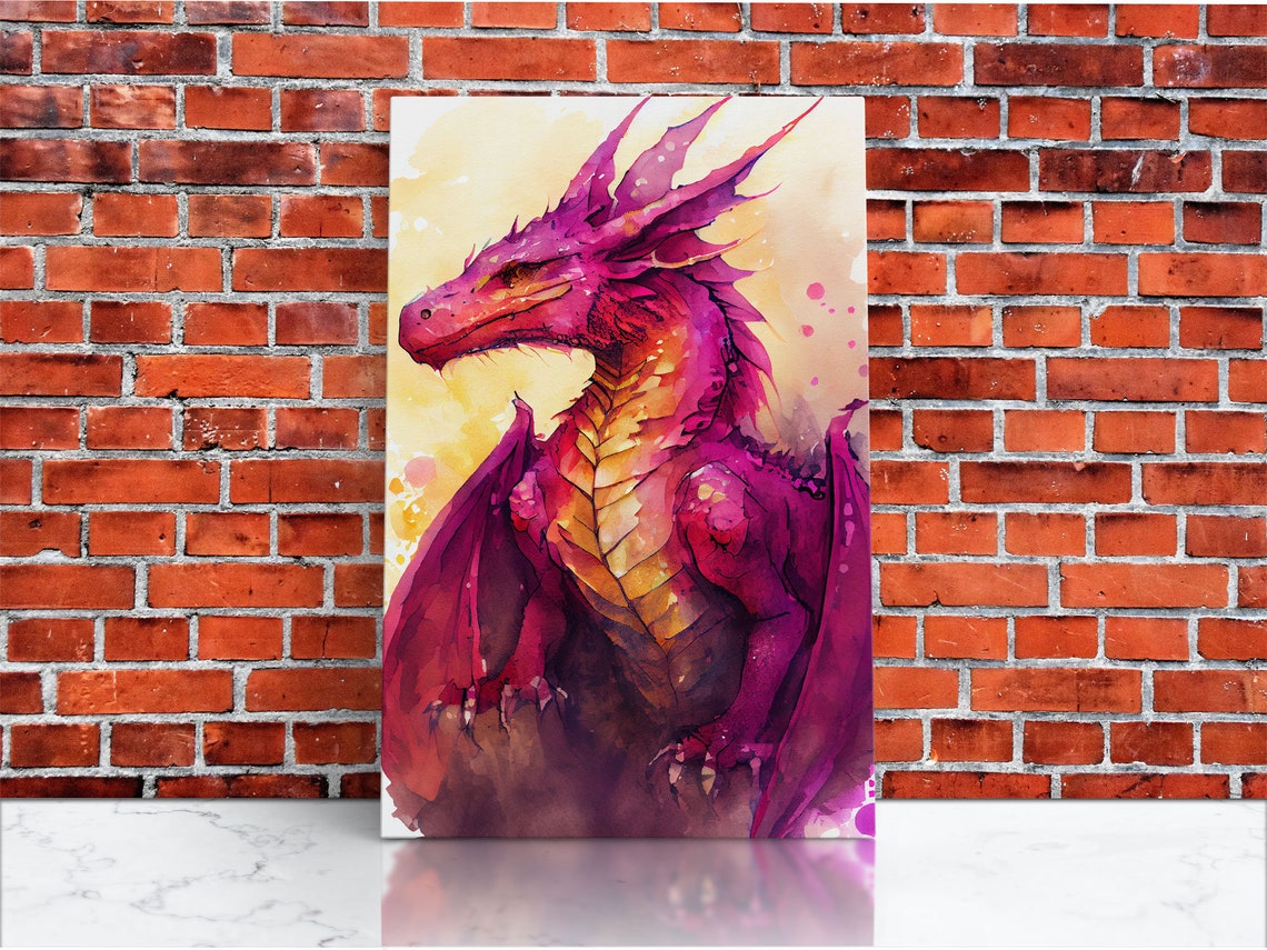 Watercolor Dragon Art Print - Image 3