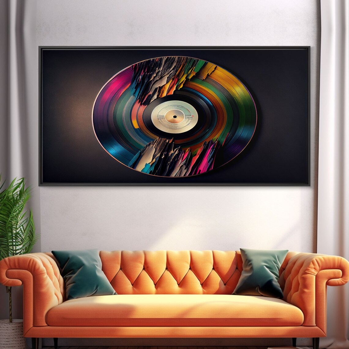 Synthwave Vinyl Record Art Print, Music Room Decor - Image 5