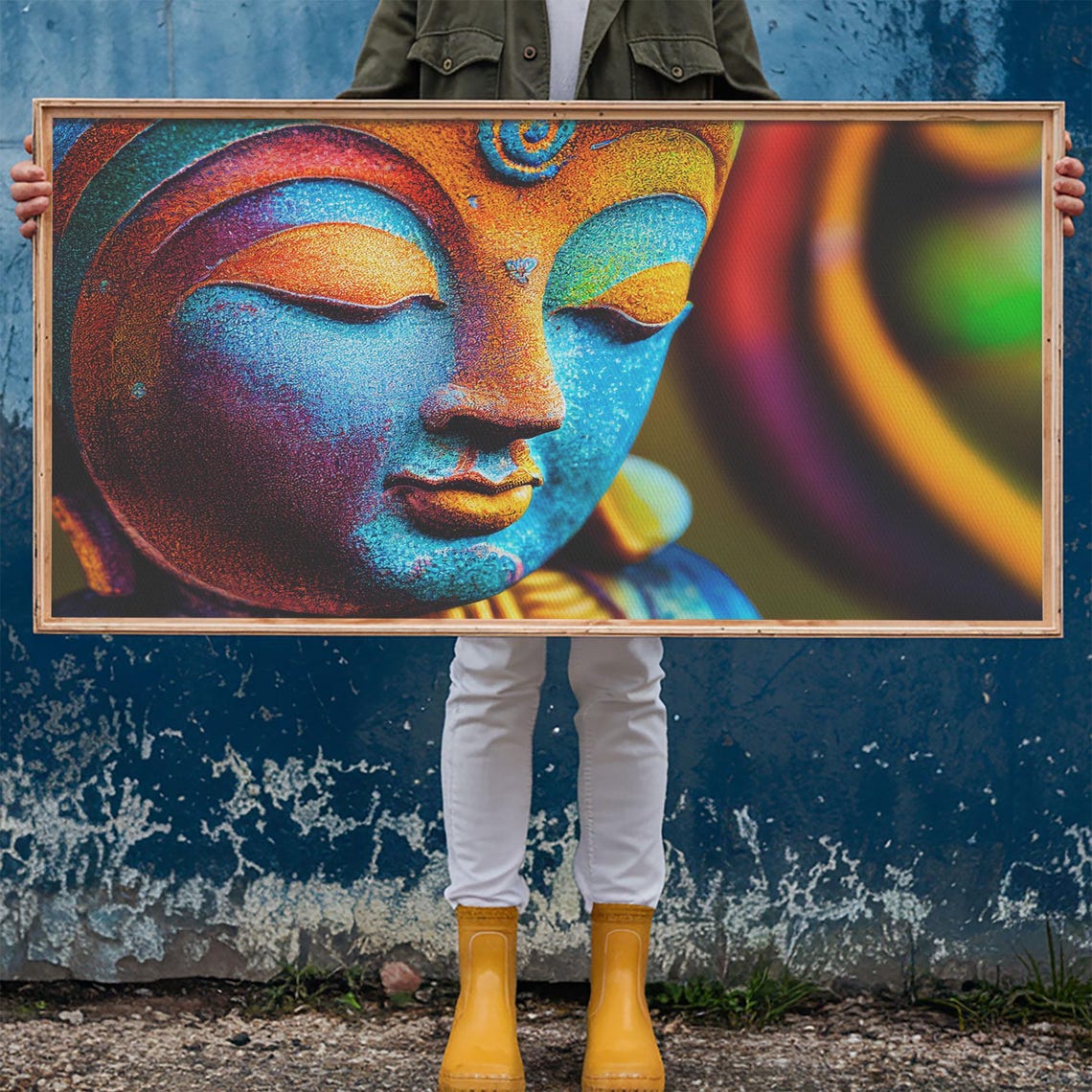 Colorful Buddha Wall Art Framed Print Buddhism Print Yoga Zen Wall Art Buddha Decor - Image 6