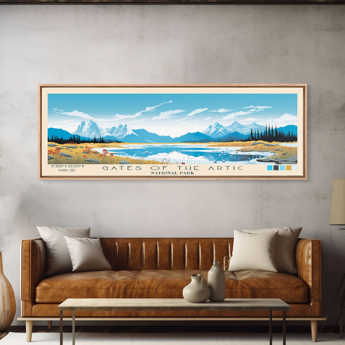 Gates Of The Arctic National Park Snowy Peaks River View Travel Poster