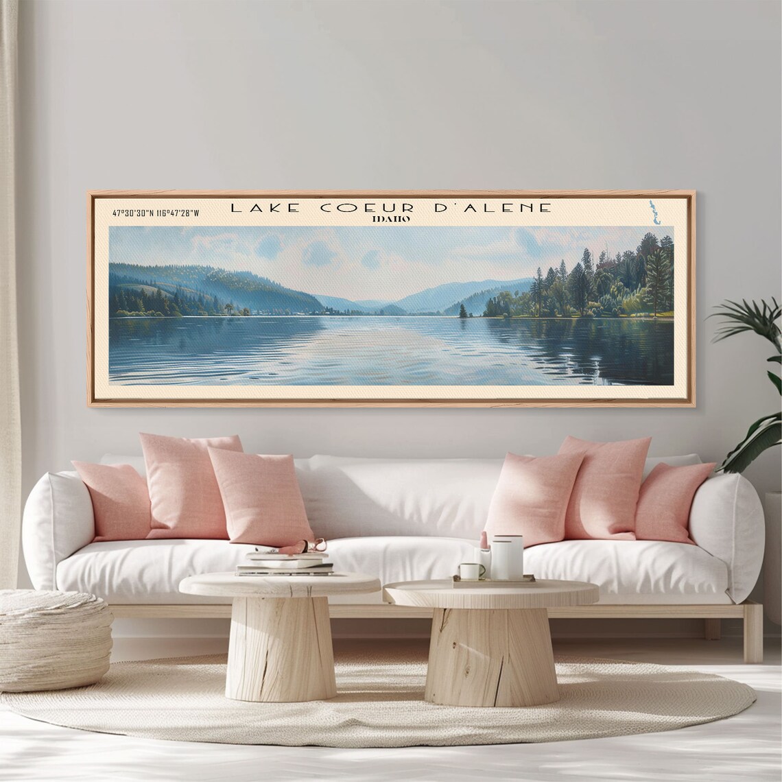 Lake Coeur d'Alene Idaho Travel Poster, Lake House Decor - Image 2