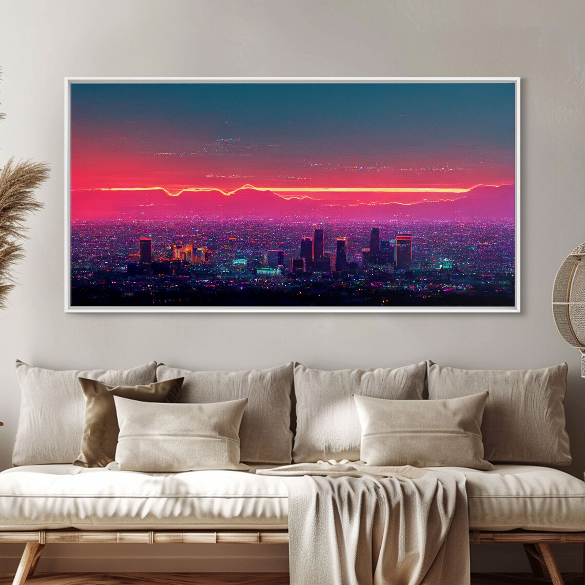 Los Angeles Sunset, Vaporwave California Art Print - Image 3