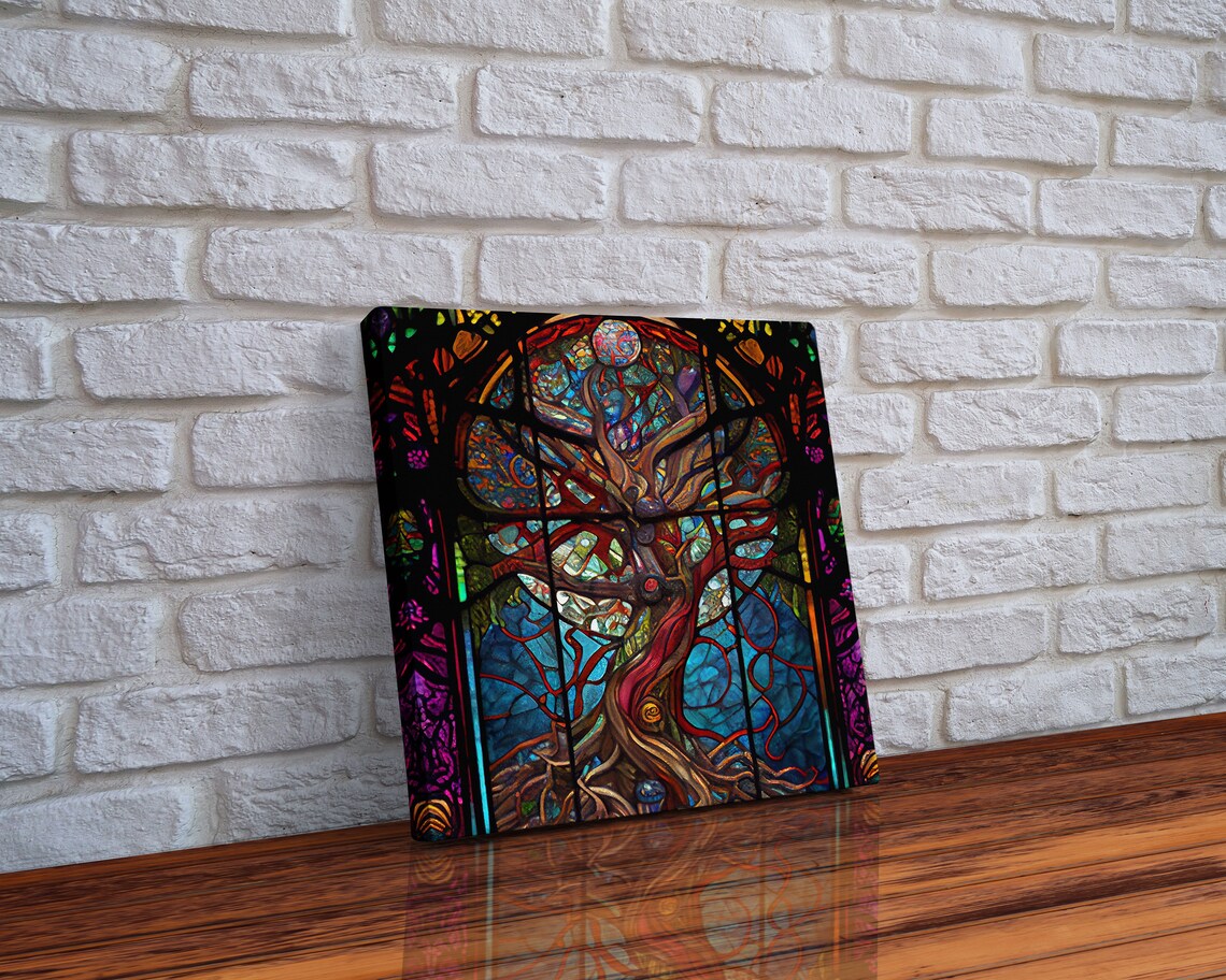 Stained Glass Tree Of Life Art Print, Forest Decor - Image 4