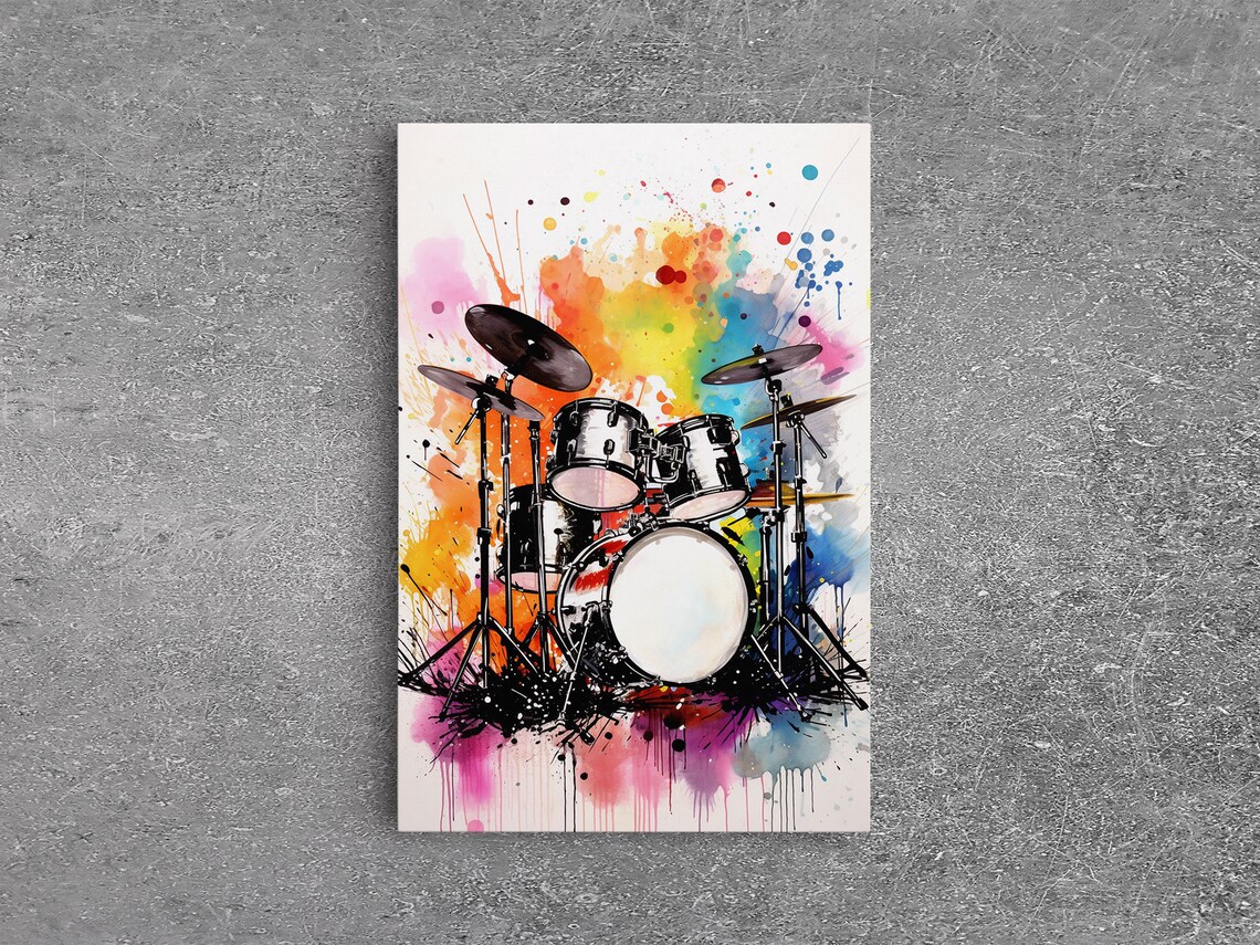 Drum Set Art Print, Music Studio Wall Decor Gift - Image 6