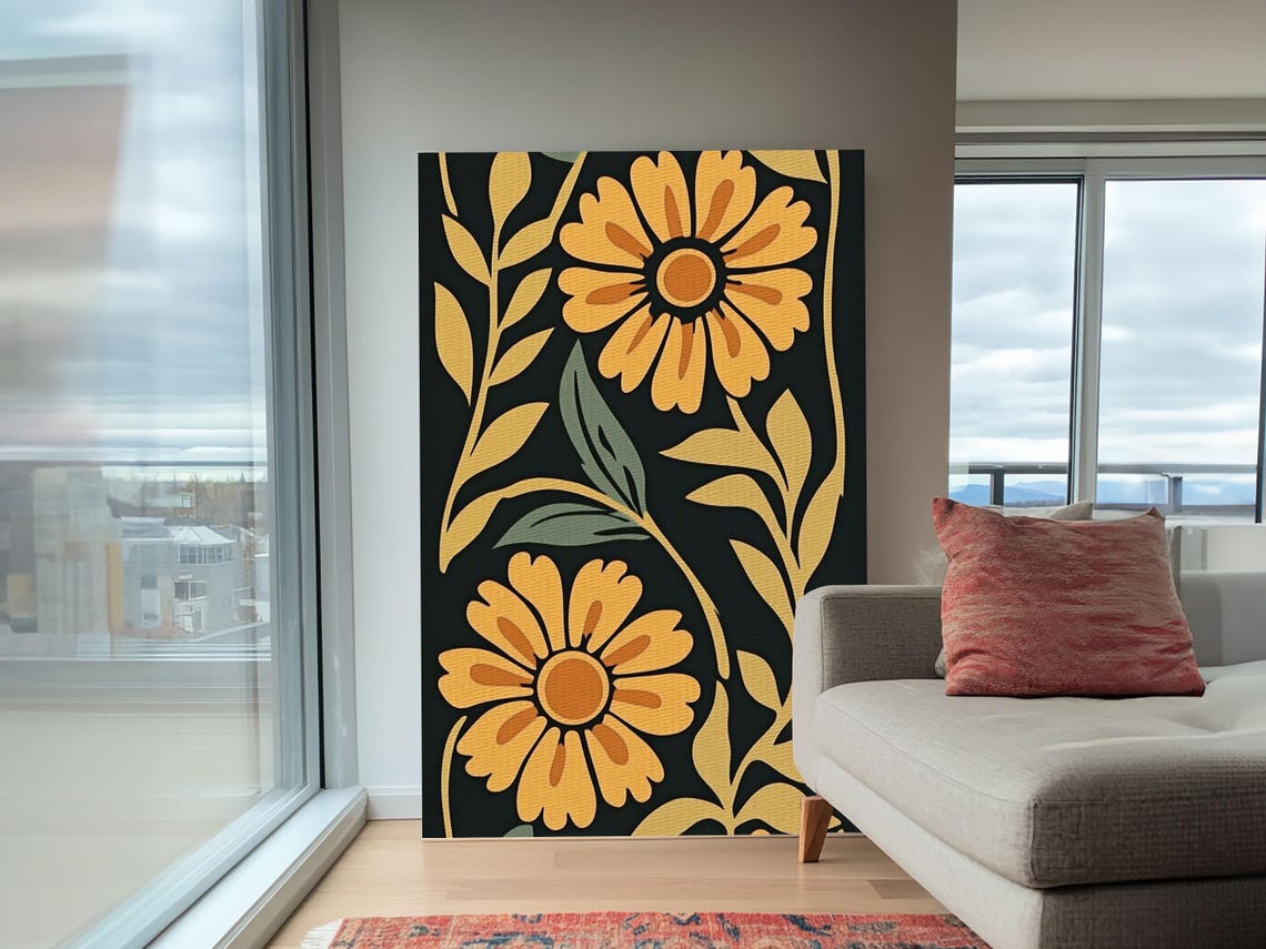Flowers Painting Print Retro Floral Botanical Flower Market Wall Art Vintage Print Flowers Painting Floral Wall Art - Image 3