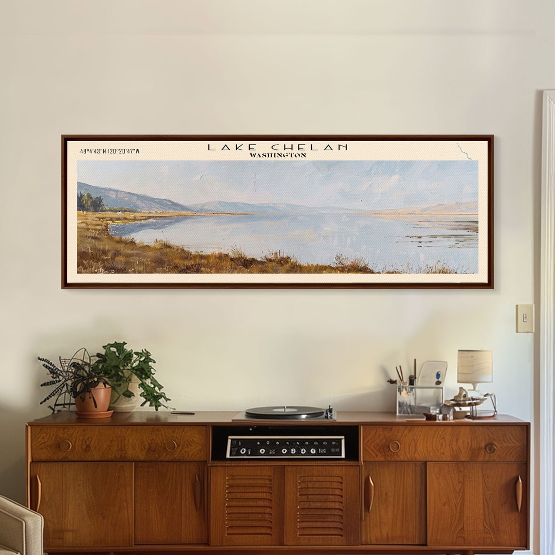 Lake Chelan Washington Grassy Shoreline Calm Waters Travel Poster - Image 6