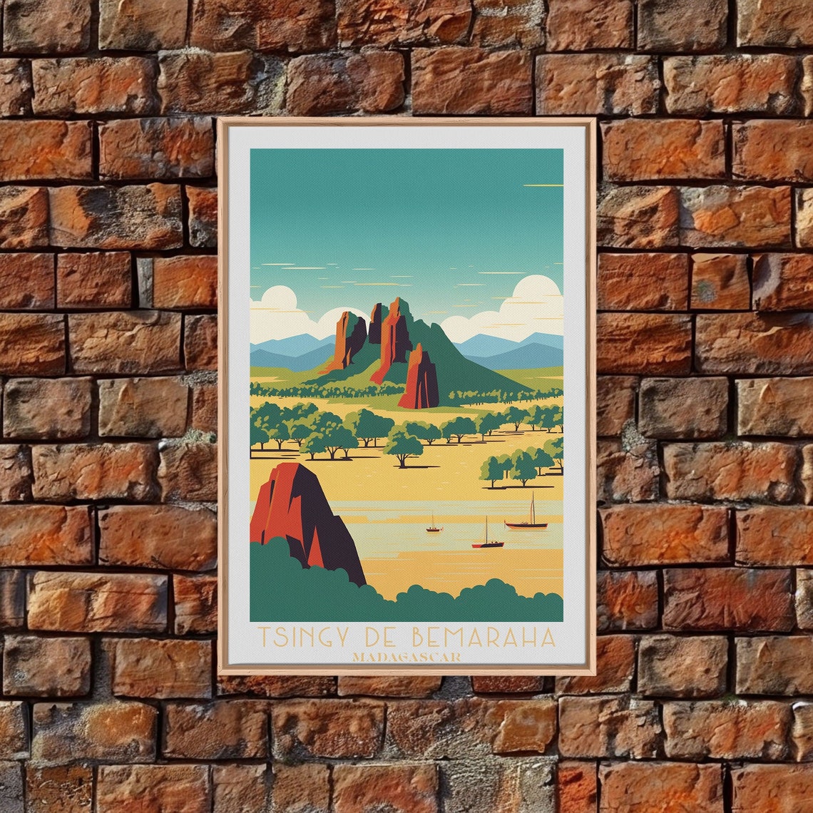 Tsingy de Bemaraha Madagascar Red Rock Pinnacles Bay View Poster - Image 3