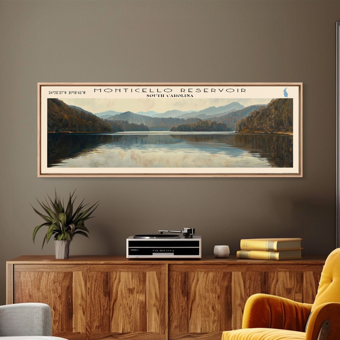 Monticello Reservoir South Carolina Autumn Hills Mirror Lake Poster