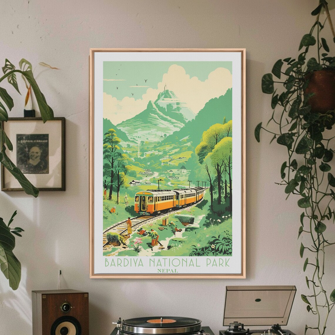Bardiya National Park Nepal Mountain Village Railway Valley Scene Travel Poster - Image 4